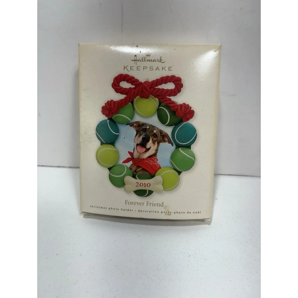 Hallmark Keepsake Ornament FOREVER FRIEND Puppy Dog Tennis Picture Frame‎ 2010